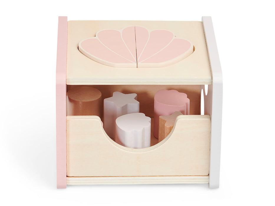 Lesena školjka Peg Cube - roza