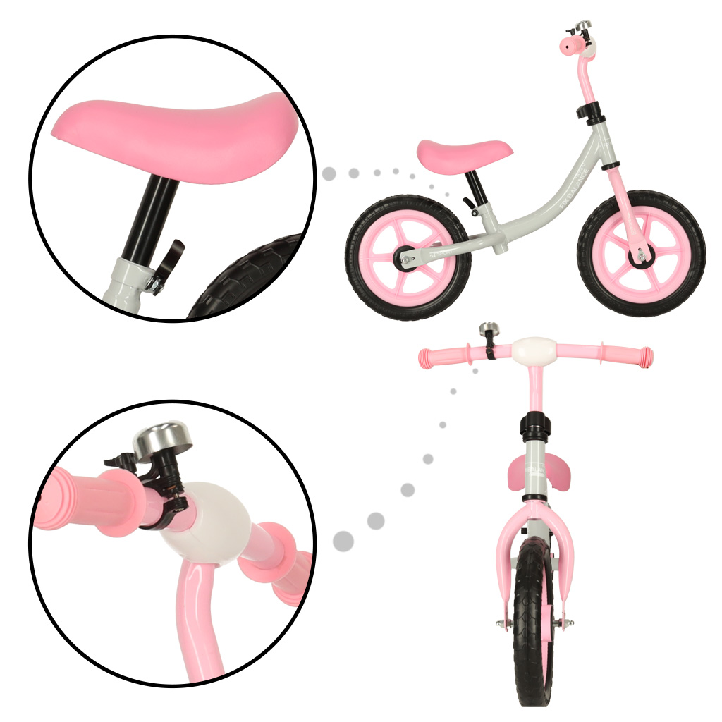 Otroško kolo za ravnotežje Trike Fix Balance ultra lahki 1,8 kg siv roza