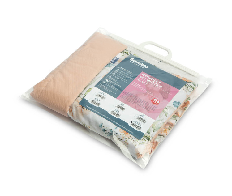 Žametni Komplet za Voziček z Volančki Bresc Peony Peach