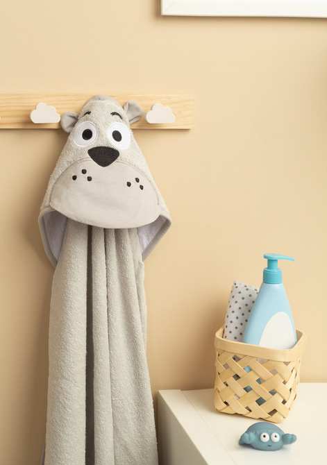 WATERFRIENDS BATH COVER 100x100 BEAR GREY