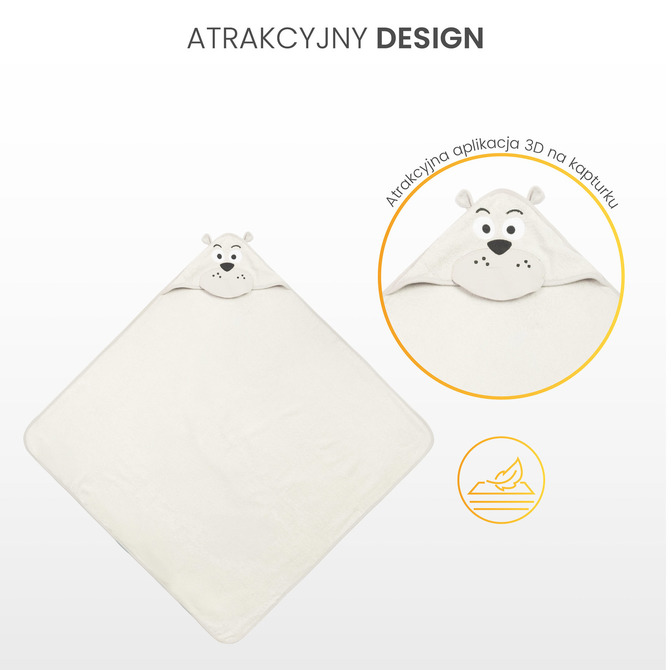 WATERFRIENDS BATH COVER 100x100 BEAR GREY
