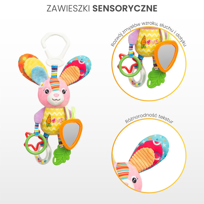 Barvasta Potovalna Ropotuljica Zajček