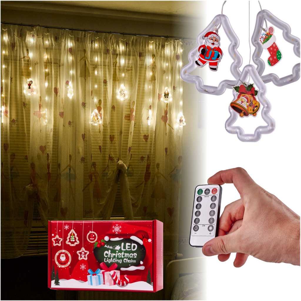 LED božično drevo okenska zavesa 3 m 125 LED