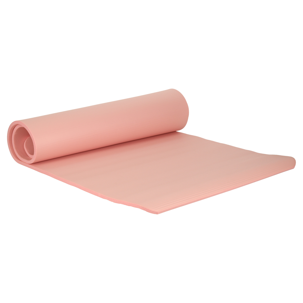 Joga gimnastika usposabljanje mat fitnes karimata debela 1,5 cm roza + pokrov
