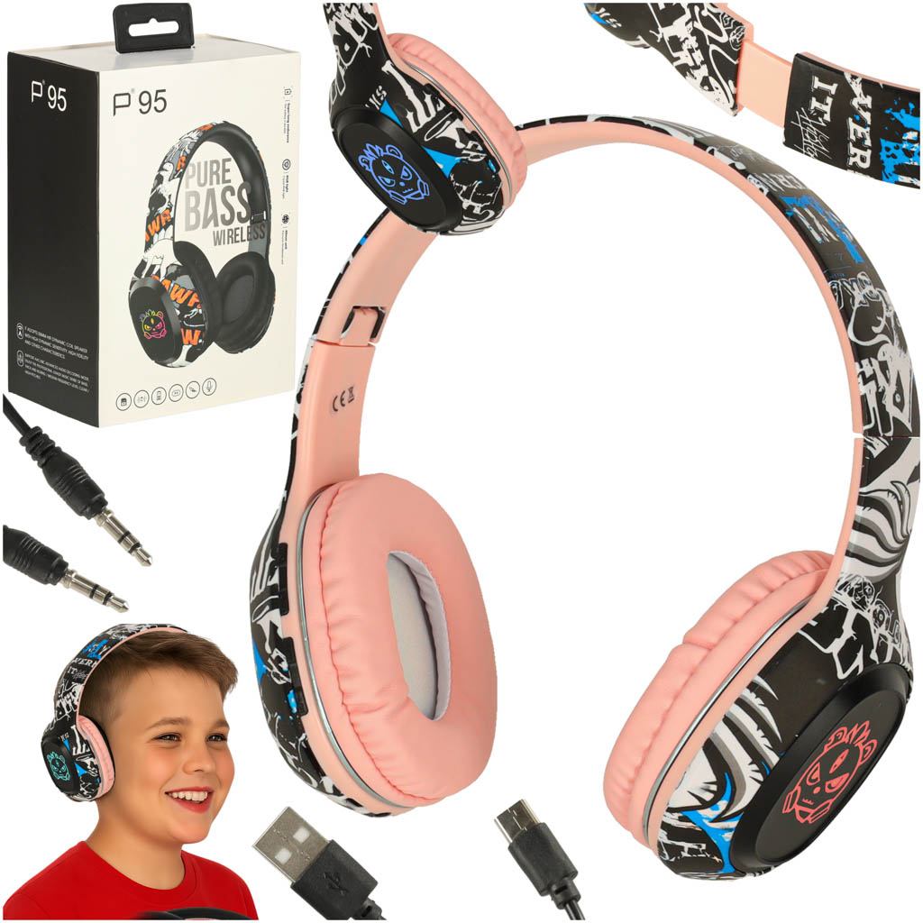 Brezžične slušalke Bluetooth v ušesih Gaming Sport roza