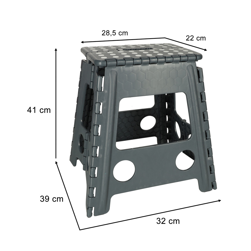 Nedrseči zložljivi stolček 39cm temno sive barve