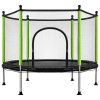 Otroški vrtni trampolin z mrežo 140 cm zelene barve