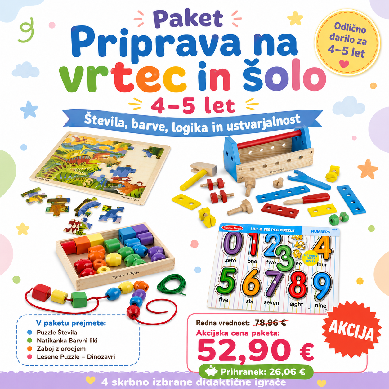 paket priprava na vrtec in šolo