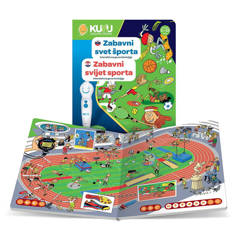 Interaktivna knjiga Kuku - Zabavni svet športa (brez pisala)