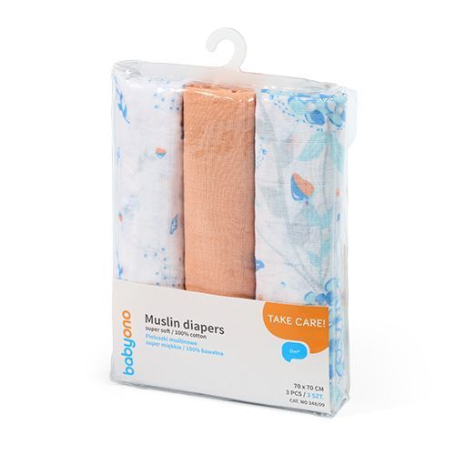 348/09 Muslin Plenice Oranžne 3 Kosi