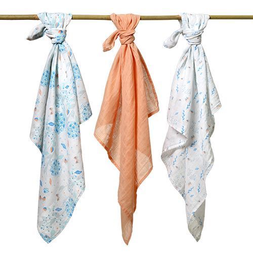 348/09 Muslin Plenice Oranžne 3 Kosi