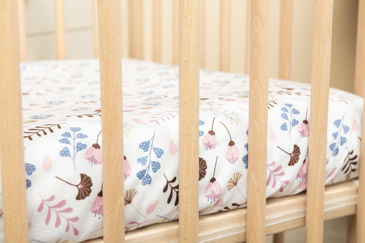Tiskana posteljnina tkanina Twigs roza 60X120