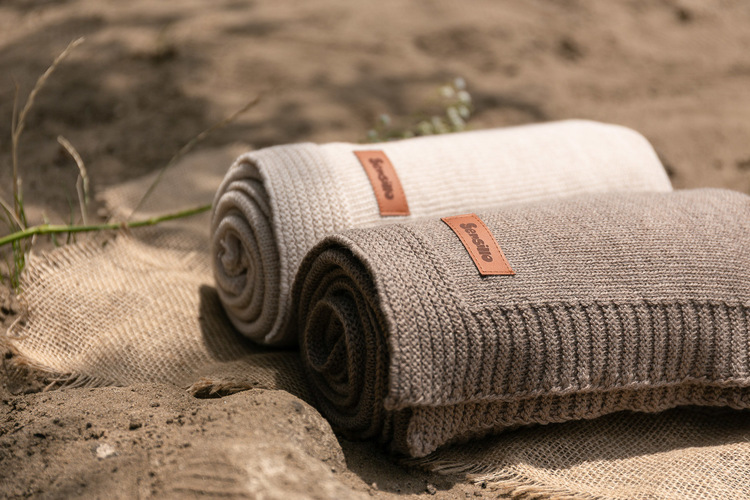 Odeja Merino Melange 90X75 Dark Beige