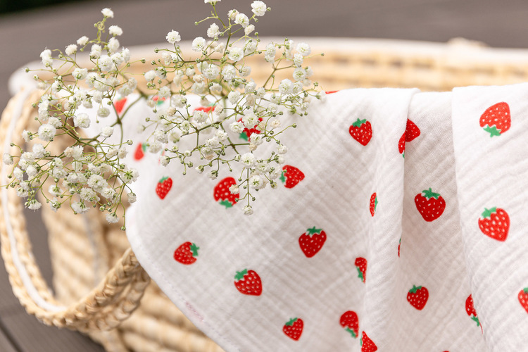 Plenica Zmečkani Muslin 60X75 2-Pack Jagodna Krema