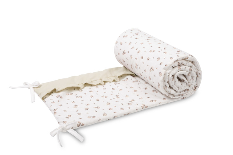 Bumper iz Bombaža Rose Beige za Otroško Posteljico